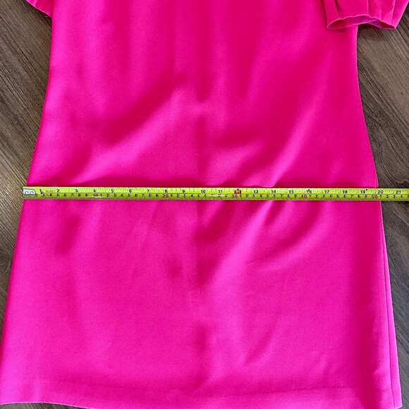 NWT RARE FIND! Alice + Olivia Hot Fuschia Pink Puff Sleeve Mini Dress Size 10 - Picture 6 of 7